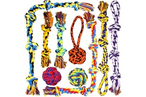 SHARLOVY Grand Tough Chewing Convient à la Mastication Tyrannique Gros Chien Heavy Duty Dental Rope Set pour Chien de Taille Moyenne, 5 Noeuds Indestructible Coton Chiot Molaire