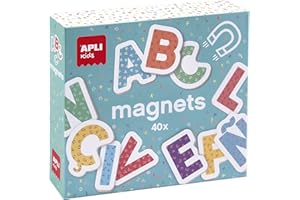 APLI Kids 18884 - Jeu de Magnets Lettres ABC - Lettres magnétiques en Bois - Jeu éducatif pour Apprendre l'alphabet - Age: +3ans.