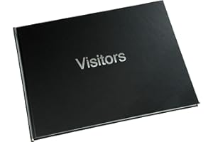 Esposti Visitors Book | Guest Record Book | for Guest Comments Hotels Restaurants Schools | Black Vinyl Cover | 720 Entries | Size 270 x 200mm