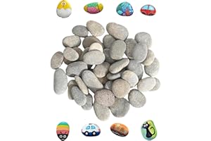 GIFANEO 40 Pièces Galets a Peindre,1 à 3cm Pierres Plates à Peindre,Galets décoratifs,Galets Naturels Pierres Naturelles,DIY Peintes Rocher,Décoration de Jardin, Décoration de Aquarium