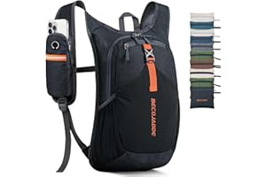BECOJADDE 15L Hiking Backpack Men's Small Backpack Women's Lightweight Daypack Daypack Foldable Trekking Backpack for Camping Outdoor Hiking Travel, black, Minimalistic