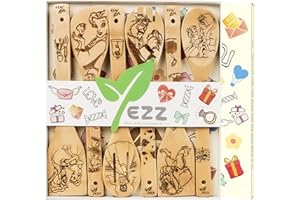 JOESTAR cucchiai di legno per cucinare in legno Christmas, regalo divertente e caldo regalo di inaugurazione della casa Set regalo (confezione da 6 - Beauty Beast)