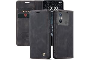 XINYUNEW Funda Compatible para Xiaomi Redmi Note 12 Carcasa con Flip Case Cover Cuero Xiaomi Redmi 12C/ Redmi 11A 6.71" Magnético Plegable Carter Soporte Prueba de Golpes Caso-Negro