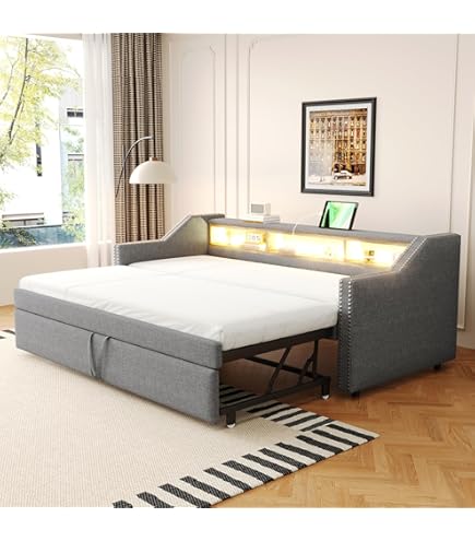 Canapé Lit 2 Places,lit 90/180x200cm,Canapé Convertible Avec Sommier à