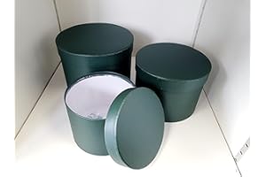 MYSILKFLOWERS Symphony Lined Florist Hat boxes - Set of 3 - Emerald Green