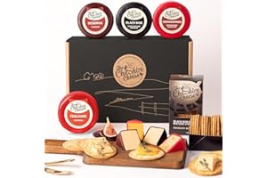 Cheese & Biscuits Favourites Deli Gift Box | Filled with 4 x Luxury Waxed Cheese Truckles, Small-Batch Cheddar Biscuits, in presentation box Cheshire Cheese Company | Gifts for Him, For Her, Couples