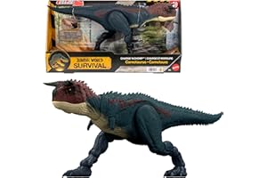 Mattel Jurassic World Dinosaur Action Figure, Running & Biting Carnotaurus with Roar Sounds, Charge N Chomp, Digital Play, JKG85