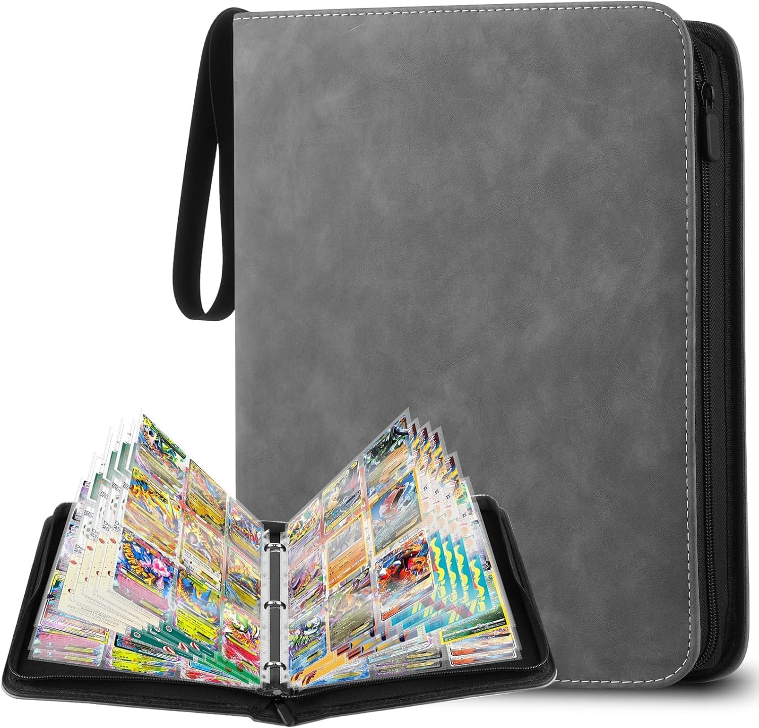 Album Cartas, Album para Cartas Magic, 900 Album Cromos, Álbum de Cartas Coleccionables, Carpeta Cartas Transparente, Gris