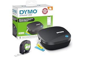 DYMO LetraTag 200B etichettatrice Bluetooth | Stampante per etichette compatta | Si connette a iOS e Android tramite tecnologia wireless Bluetooth | Include 1 rotolo di etichette di carta bianca