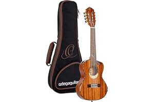 Ortega Guitars Tenor Ukulele akustisch - Custom Built Series - 8 Saiten - extra Schallloch - inklusive Gigbag - Massivholz (ECLIPSE-TE8)