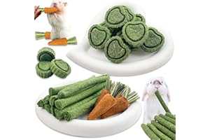 Ourdort 24 pcs Juguetes Masticar para Conejos, Palillos de Heno Timothy Juguete, Mejorar la Salud Dental para Conejito/Chinchilla/Conejillo de Indias/Hámsteres/Holland Lop