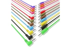 ExcelValley - 12-Pack Cables de Conexión Mono Modulares Híbridos TS 3,5mm 1/8"Eurorack Sintetizador Sintetizador [150cm 59"]