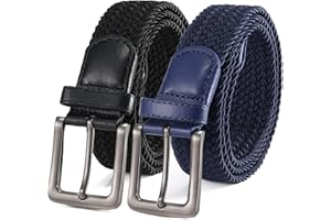 BOZEVON Cinturones Elasticos Tejidos - Cinturón Elástico Tejido Trenzado para Hombre Mujere