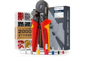 BAURIX® Crimptång Ändhylsor Set 2000 delar – 0,25–10 mm² | Modell PERSEUS. Fyrkantspress med kraftreglering & vridknapp ger j