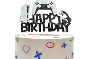 DazzJoy Glitzer Tortendeko Gamer,Gaming Tortendeko Jungs,Gamer Kuchen Deko,Cake Topper Geburtstag Gamer,Cake Topper Happy Birthday Tortendeko Geburtstag Junge,Videospiel Torten Deko Kindergeburtstag