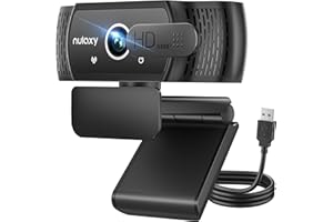Nulaxy C900 Webcam mit Mikrofon, FHD 1080P Webcam mit Abdeckung, USB Plug & Play, Laptop PC Kamera für Video-Streaming, Konferenz, Spiele, Kompatibel mit Windows,Linux,Android