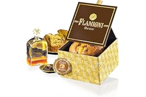 FLAMIGNI, Panettone Artesanal de Ron con Gotas de Chocolate Extra Oscuro, Pasas Sultanas Maceradas en Ron del Caribe, Sin Frutas Cítricas Confitadas, Precioso Paquete Regalo para Navidad, 1kg