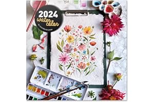 Grupo Erik: Calendario Arte 2024 da Muro Watercolor, 12 mesi + 4 in omaggio, 30x30cm FSC®, ideale come Calendario 2024 da parete, Calendario ufficio 2024, Calendario casa 2024