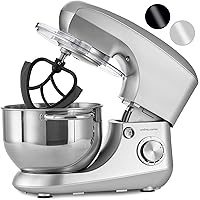 Andrew James Stand Mixer for Baking Food Mixer | 1400W Max | Large 5.5 Litre Bowl 6 Speed Pulse Mode | Kitchen Cake Mixers |