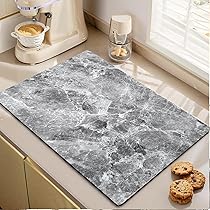 Tappetino Scolapiatti Assorbente 30x50cm - Per Cucina, Macchina Caffè, Nero Effetto Marmo - Foto 6