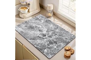 Echehi 2pcs Drying Mat for Kitchen Counter, 40 x 30 cm Self Drying Mat Kitchen for Kitchen Counter, Coffee Machine, Dish Rack. Marble