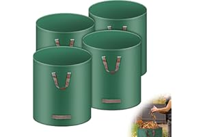 Rubessia 4X Bolsas de Basura de Jardín, 272 L Sacos de Jardín con Asas, Plegable Bolsas de Jardín, Repelentes al Agua, Sacos de Jardín Reutilizables y Estables