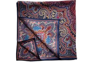 GIMIRO Schal aus imitierter Seide [53 x 53cm] Quadratische Schals Impressionismus-Muster Vintage-Schal für Büroarbeit oder lässigen Bund