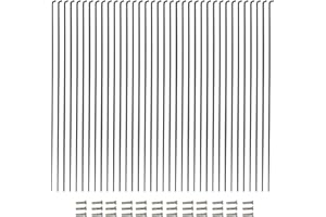 Vincita Lot de 36 rayons en acier inoxydable 14G J Bend 254 mm – 294 mm avec embouts en laiton pour rayons de roue de VTT, vélo de descente, trekking, vélo de ville – Rayons de remplacement/réparation