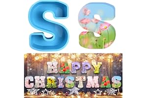 YANMUCY Stampi in silicone 3D alfabeto grande a forma di lettera epossidica per resina tampi fai da te in resina per lettere di cioccolato per compleanno matrimonio festa di Natale decorazioni artigianali