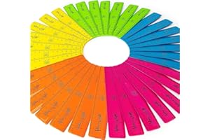 Ashton and Wright - 6 Inch / 15cm Rulers - Shatter Resistant - Pack of 50 Tropical Neon