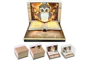 EKKONG 2026 Calendrier 3D de Bureau, Bloc Note 3D Calendrier avec LED, 3D Memo Pad Sculpture en Papier, Décoration DIY de Bureau à la Maison