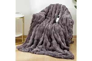 Manta Electrica Grande 150×200cm Uplayteck, 8 Niveles de Calor, 6 Programas de Temporizador, Almohadilla Electrica con Apagado Automático, Manta Térmica Electrica de Franela Lavable para Cama y Sofá