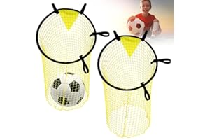 AQUOTA Football Goal Football Target, 45CM Soccer Target Goal Football Kicking Net With Adjustable Straps, Football Throwing Target For Kids Adults, Soccer Training Equipment, 2PCS Yellow