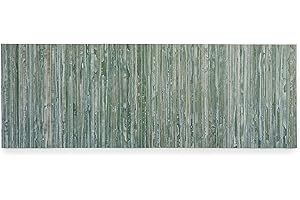 CosìCasa Alfombra Bambu Ecológica Antideslizante [50X140 cm] | Alfombras de Bambu de Cocina con Diseño de Efecto Lavado | Esterilla Bambu de Colores Verde