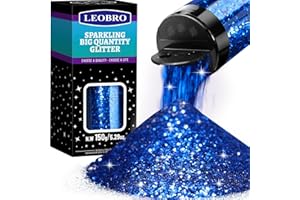LEOBRO Paillettes bleues – 150 g – Flocons de paillettes bleu roi pour loisirs créatifs, résine et gobelets