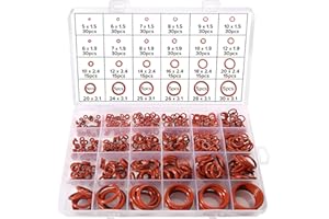 Lyeteung 480 Sztuk 24 Rozmiarów Zestaw Uszczelek O-Ring, Zestaw Asortymentu Uszczelek O-Ring z Silikon, do Uszczelek Podkładek Hydraulicznych i Automatycznej Szybkiej Naprawy, Czerwony