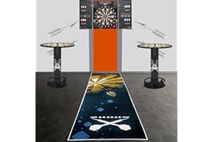 Teppich-Traum Alfombrilla para Dardos 80x285 cm Antideslizante protección para el Suelo marcada línea de caída Blanca