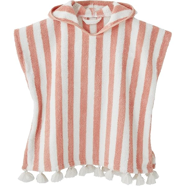 Poncho De Bain Enfant - Serviette Capuche, 125x75 Cm, Coton, Séchage Rapide, Couleur Orange - 6
