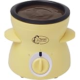 Bestron Chocolate Fondue for 2 people, mini chocolate fondue set, incl. 10xskewers, 10xforks and 1xspatula, 25Watt, Colour: Y