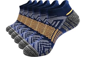 Cirorld Mens Ankle Socks,6 Pairs Cushioned Trainer Socks, Low Cut Cotton Athletic Socks, Soft and Lightweight for Running, Hiking, Walking, Cycling and Other Sports