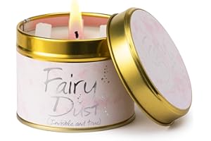 LILY-FLAME Lily Flame Fairy Dust Candle Tin- Pink - Fairy Dust- Warm, Sparkly and Magical Scented Candle - 35 Hours Burn time