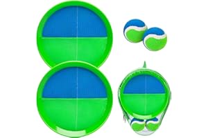INPODAK Klettspiel Wurf Spiel Kinder, Klettballspiel für Kinder, Klettball Spiel ab 3 4 5 6 7 8 9, Strandspiele Wurfspiel, Spielzeug, Sommerspiele Draußen Garten Blau Grün