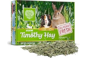 Small Pet Select 1st Cut Timothy Hay Pet Food for Rabbits, Guinea Pigs, and Other Small Animals, Easy to Store Box, 2lb (0.91kg)