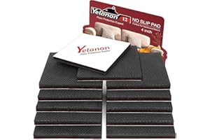 Yelanon Non Slip Furniture Pads 12pcs 101mm Furniture Grippers, Non Skid for Furniture Legs,Self Adhesive Rubber Furniture Feet,Anti Slide Furniture Hardwood Floors Protectors for Keep Couch Stoppers