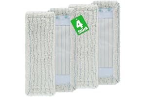ZQZIQI 4 Stück Ersatz-Wischbezüge für Leifheit Profi XL Micro Duo / Profi XL Cotton Plus, Bodenwischer Ersatzbezug aus Baumwoll- und Suprafasern Insbesondere für Stein und Fliesen,Starke Wasseraufnahme