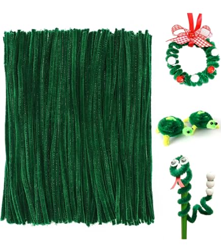 Scovolini Ciniglia TOAOB | 400 Pezzi Verdi | 6mm X 30 Cm | Per Lavoretti E Pulizia - Foto 4