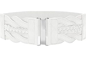 BlackButterfly 3 Inch Wide Waspie Elastic Vintage Braided Buckle Waist Belt