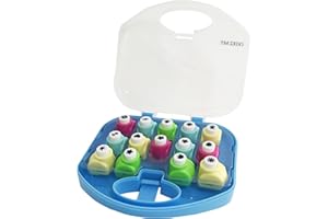 EXERZ Perforatore Carta Set 14 Pezzi - Mini Punch per Arte, Fai da Te e Creazione di Coriandoli - Strumenti Creativi - 14 Forme di Taglio Uniche (Blu)