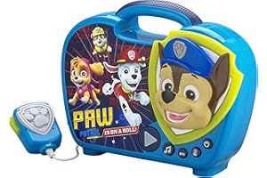 EKIDS Boombox de Paw Patrol con micrófono y micrófono para Que se Pueda Montar en la música o en el Mundo Real. Conectar a tu Reproductor MP3 en casa.