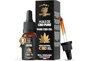 ARTISAM | Huile de CBD PURE H 30% Pressée à Froid | Huile de Graines de chanvre | Formule Premium Fabriquée en France | Sommeil Puissant | cdb Hemp Oil herbe puff hhc 10ml